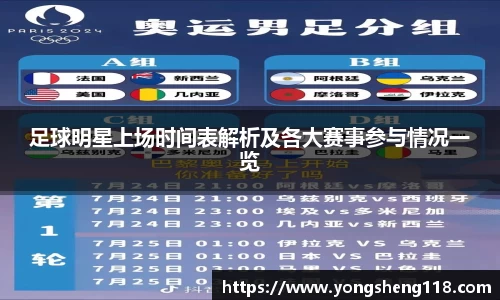 足球明星上场时间表解析及各大赛事参与情况一览